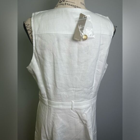 J.Crew Sleeveless midi dress in stretch linen blend NWT Size 8 - Picture 3 of 10